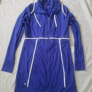 Athleta Womens Blue Medium Jacket Zip Up Dress
